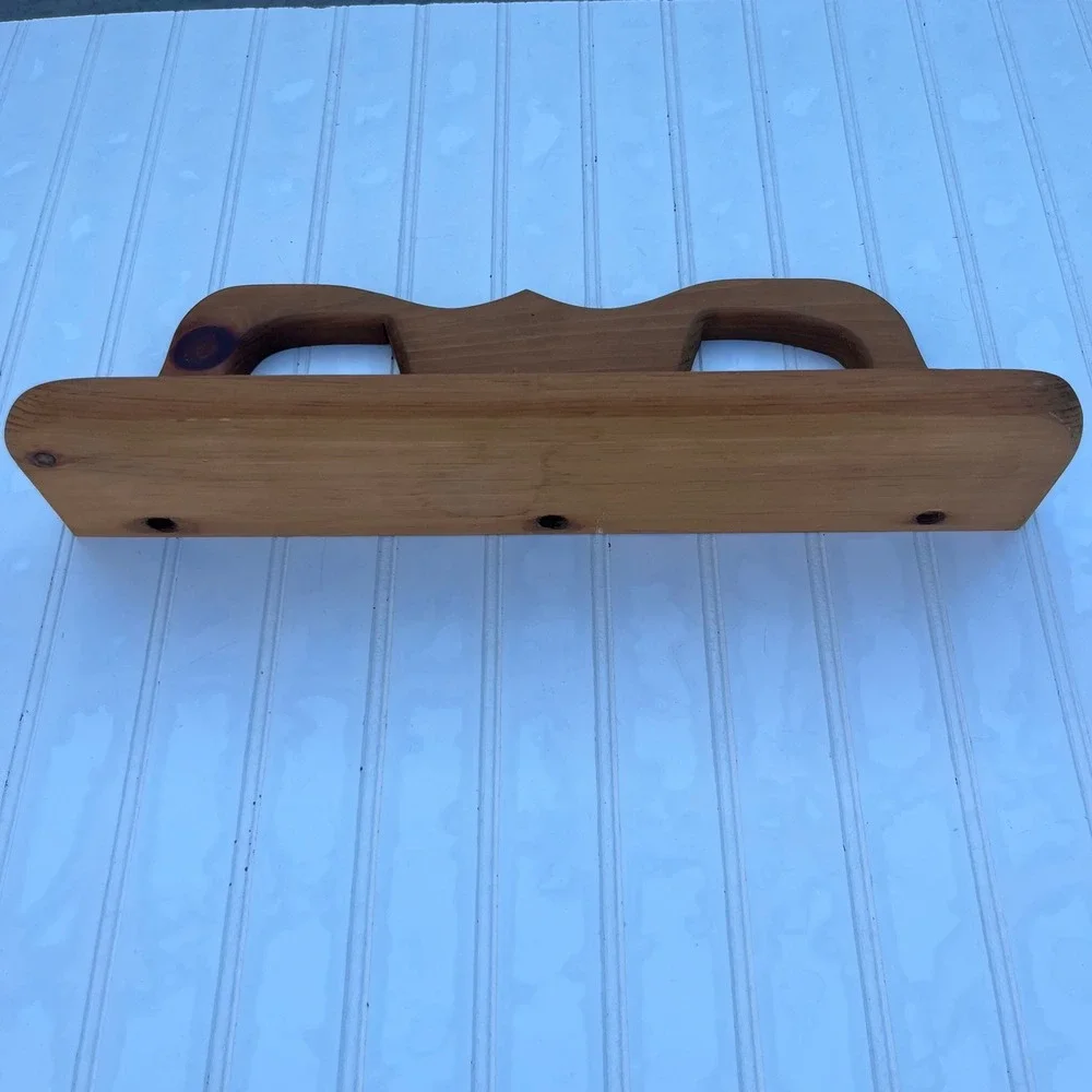 Vintage Rustic Wood Wall Shelf Heart Cutouts Farmhouse Display Ledge 18 Inch